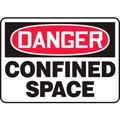 Accuform Accuform Danger Sign, Confined Space, 10inW x 7inH, Adhesive Vinyl MCSP116VS